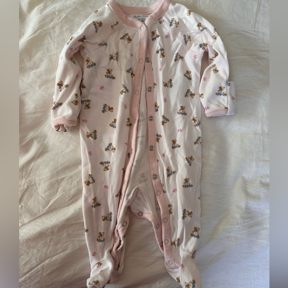 Polo by Ralph Lauren Pink Teddy Bear Kids Pajamas
